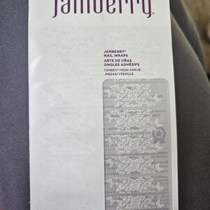 Jamberry Nail Wraps with White Floral Design